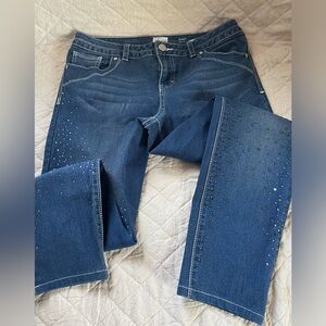 Style and Co rhinestone skinny low rise jeans. Size 10.